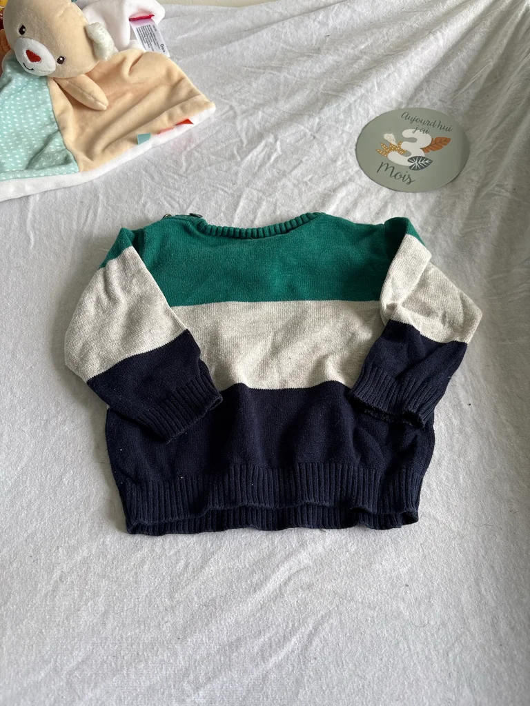 Superbe Pull Rayé Bébé - In Extenso - 62 cm (3 mois) – photo 5